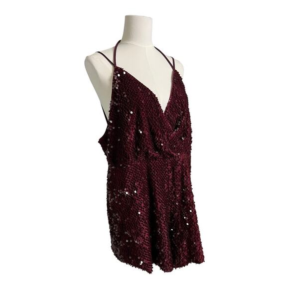 Sequined Womens Jumpsuit Romper Playsuit 0X Plus Size Skimmer Retro Disco Party - Picture 2 of 8